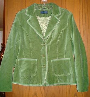 Boden Cedar Green Velvet Contrast Stitch Trim Fitted Cropped Jacket 8