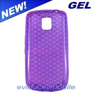 For LG Phoenix P505 soft flexible Purple Gel cell phone cover case 