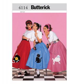   PATTERN Butterick 4114 50s SOCK HOP POODLE SKIRTS Costumes 14 18