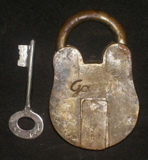 Brass LOCK Antique Indian Rare: