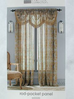 NIP  HOME COLLECTION SILVER GOLD SHEER SET DARIEN IMPERIAL 