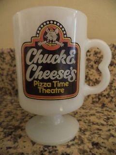 Early Vintage CHUCK E. CHEESES PIZZA TIME THEATRE White Milk Glass 