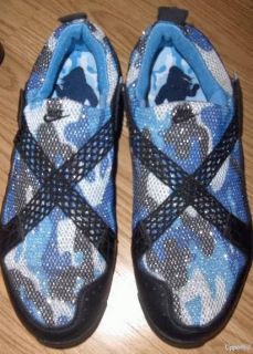   blue glitter hip hop dance slip on SPLIT SOLE sneakers shoes 39 US 8