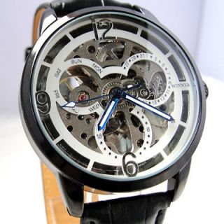 Fashion hollow Automatic Mechanical leather Watch