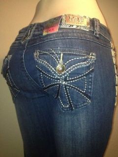   Chic Wild Cross Rhinestones Bootcut Jeans Size 3/26 So HOT Sexy Buy Me