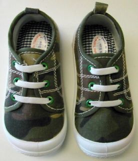 New Mooshu First Walker Training Tennis Shoes   Slip On   Camo, Navy 