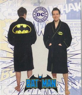 Batman Costume Adult Cotton Velour Toweling Bath Robe, NEW UNWORN