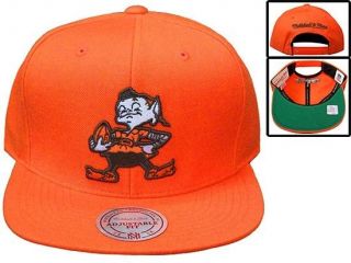 Cleveland Browns hat SNAPBACK Mitchell & Ness ltd style all orange top 