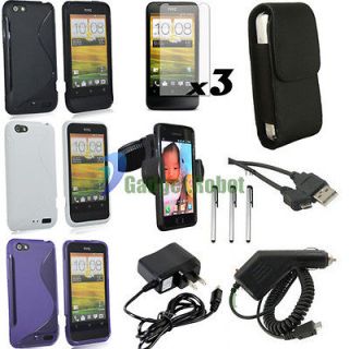   GEL TPU CASE COVER+CAR HOLDER CHARGER WALL HOME FOR HTC ONE V GR