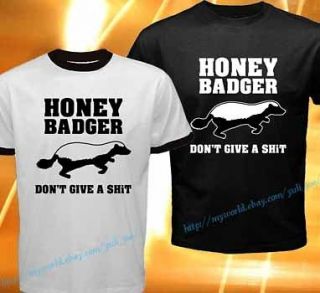 HONEY BADGER Dont Give A Sh*t Dont Care A Shit Animal Funny Logo Tee 