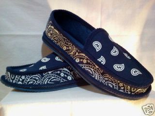 NAVY BLUE BANDANA HOUSE SHOES SLIPPERS TROOPER BRAND NEW SIZE 9 10 11 