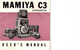 Mamiya C3 Professional TLR Medium Format Camera Original Instruction 