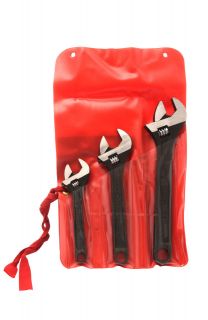   BRAND, 3 Piece Black Phosphate Adjustable Wrench Set, #AT3, USA MADE