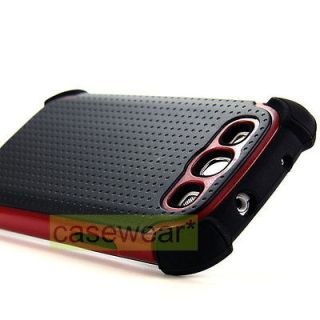 BLACK RED X SHIELD DOUBLE LAYER HARD CASE GEL COVER FOR SAMSUNG GALAXY 