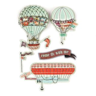 Basic Grey WHATS UP! Layered Stickers scrapbooking HOT AIR BALLOONS