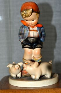 VINTAGE Farm Boy Goebel Hummel Figurine #66 TMK3   EXCELLENT 