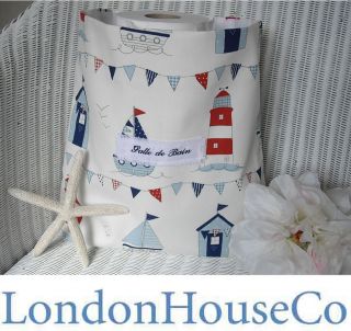 TOILET ROLL HOLDER SACK STORAGE Beach Huts Bunting Boats Seaside 