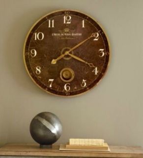   Classic Chocolate Brown Brass Wall Clock Antique Traditional Pendulum