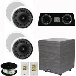 Home Theater 8 Ceiling Speakers, Center, 10 Powered Sub &More 
