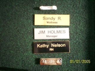 Employee Personalized NAME TAG BADGE 1x3 PIN OR MAGNET