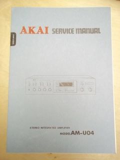   Akai Service/Repair Manual~AM U04 Integrated Amplifier/Amp~​Original