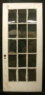 36x79 Antique Interior French Solid Pine Door 15 Wavy Glass Lites 
