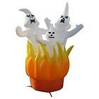   Inflatable Smiling Trio of Ghosts on Fire Halloween Yard Decor