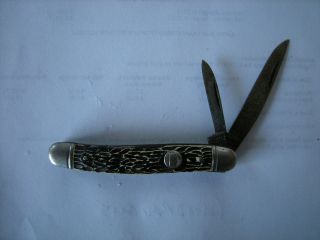 Vintage Imperial 2 Blade Bone Handle Pocket Knife 