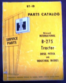 International Harvester B 275 Tractors Parts Manual
