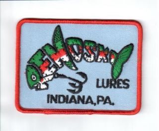   LURES INDIANA PA. RARE Vintage Embroidered Fishing Patch (NEW