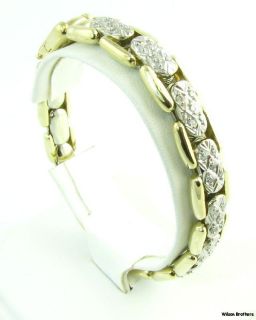   4ctw Mens Diamond Bracelet Italian Designer   10k White Yellow Gold