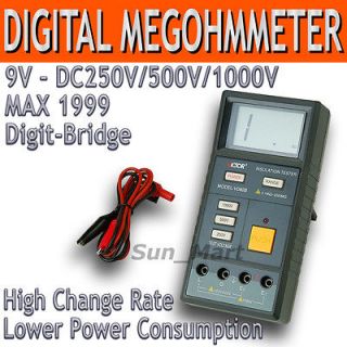 Megohmmeter Insulation Resistance Tester Meter Megger VC60B Megohm 9V 