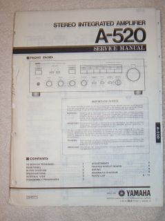 Yamaha Service Manual~A 520 Integrated Amplifier Amp