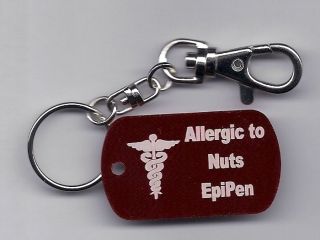 ALLERGIC TO NUTS EPI PEN MEDICAL ALERT ID KEY CHAIN