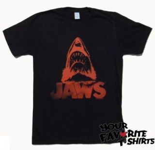 Licensed Jaws Movie Red Jaws Rising Shark Adult Light Weight Shirt S 