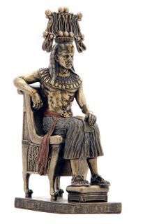 NEW 8 3/4 Egyptian Pharaoh With Ceremonial Headdress Sitting King 