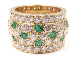 RARE MINT AUTHENTIC CARTIER EMERALD DIAMOND PANTHER PANTHERE BAND 