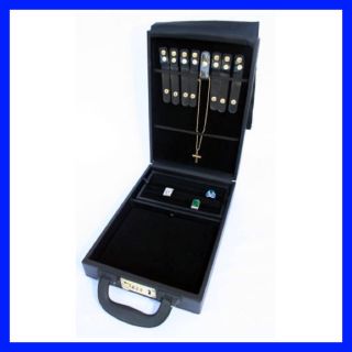 New Black Jewelry Briefcase for Gold Silver Jewelry Necklace Jeweler 