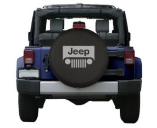   Jeep® Classic 32 logo Black Denim Vinyl Tire Cover (Fits: Jeep