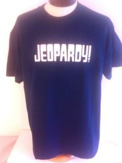 Jeopardy Game Show Alex Trabek Navy Mens XL 46 48 SS T Shirt