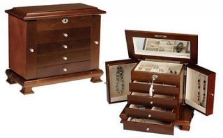   Wooden Jewelry Box Armoire Chest Necklace Case Locking mpm203