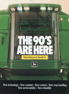 1989 John Deere 9500 Combine Farm Tractor 3 Page Ad