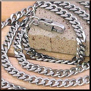 COOL 4 MM Stainless Steel 22 CURB CHAIN Necklace NEW