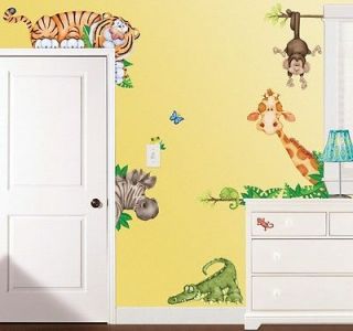 Nursery Decor In The Jungle Wall Decal Mural Peel N Stick Giraffe 