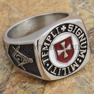   Templar Masonic Ring Scottish Soldiers Cross Signet Jewelry Size 9 12