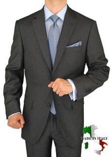 NEW GINO VALENTINO $1698 MENS SUIT WOOL SILK 56002/130 2 #104 CHARCOAL 