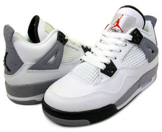   Jordan 4 IV Retro GS White/Cement Grey 408452 103 Girl Boys Size Shoes