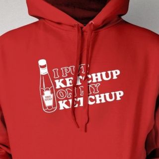 Put Ketchup On My Ketchup Funny Food BBQ Cool Retro Hoodie Hooded 