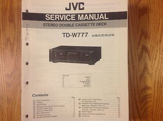 service manual for JVC Stereo cassette deck TD W777