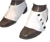 MENS BLACK AND WHITE SHOE SPATS GANGSTERS PIMP 1920S